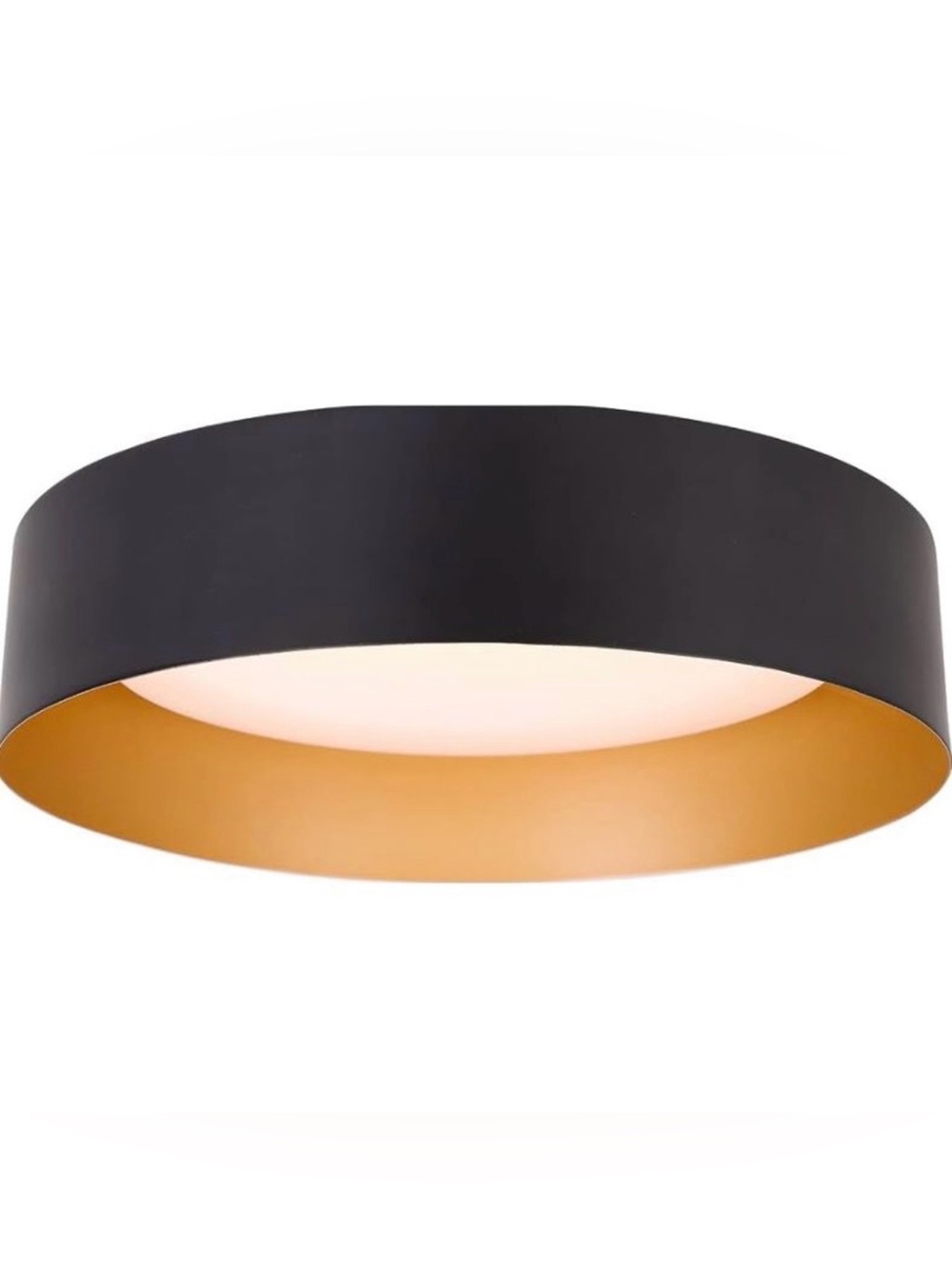 Flush Mount Ceiling Light,Matte Black with Gold Interior,12.5"18W LED ceiling l